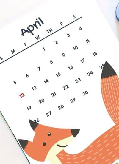 april calendars for kids 2020