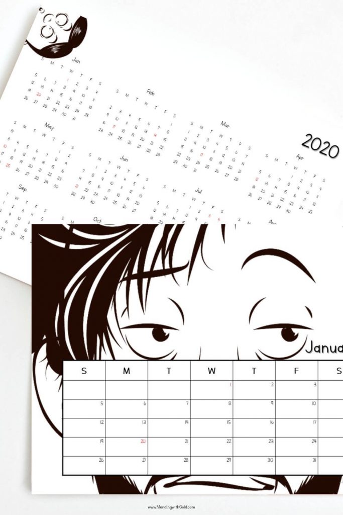 free-cute-printable-calendar-2020-portraits-1