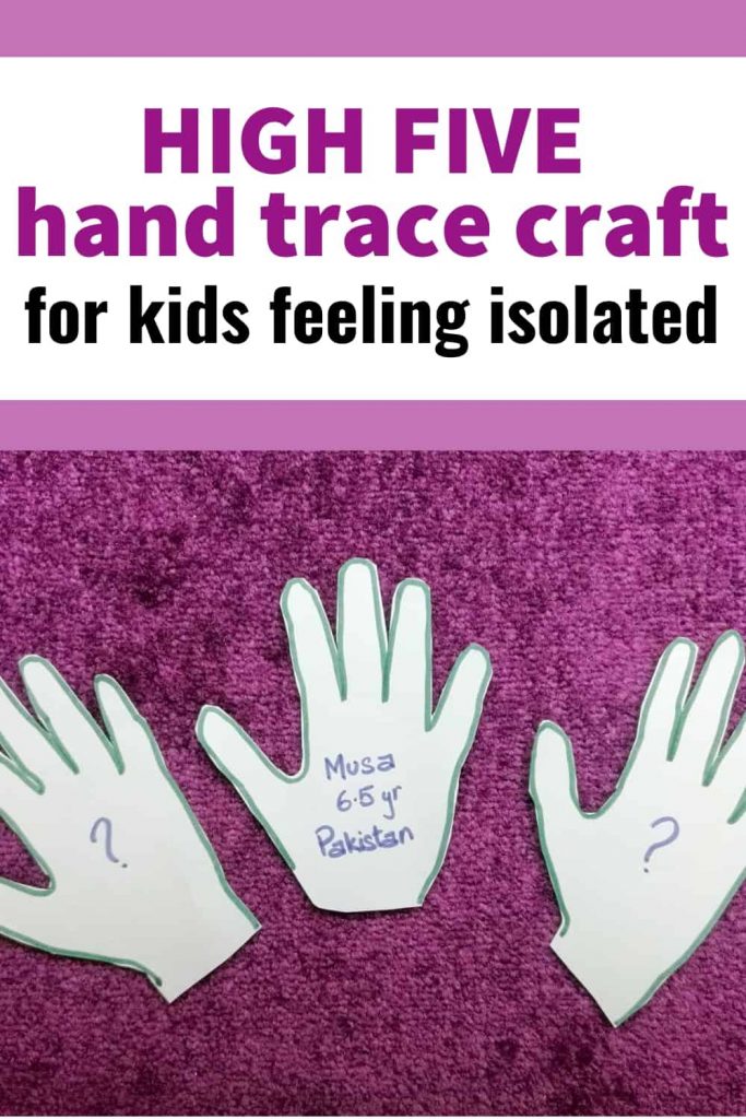 High Fiving Hand Trace Craft For Kids Feeling Isolated