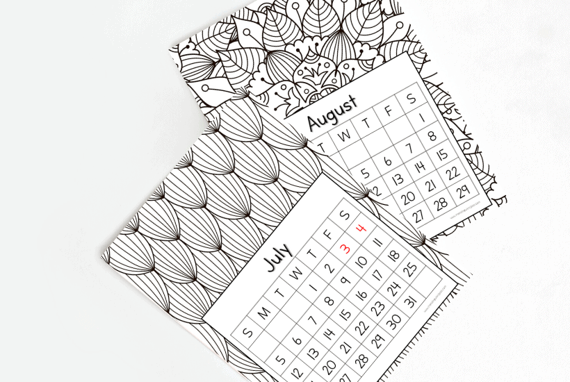 july and august 2020 calendar printables